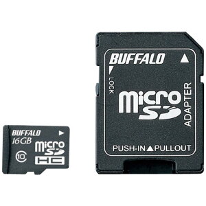 BUFFALO Class10 microSDHC�J�[�h SD�ϊ��A�_�v�^�[�t 16GB RMSD-16GC10AB