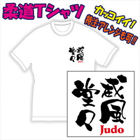 【送料無料（メール便）】柔道柄Tシャツ/柔道に適した熟語（表紙は参考例/威風堂々）を特徴のある書体でプリントした「Tシャツ」です。色々なアレンジも可能。受注生産のため、御注文後、発送まで1週間前後かかります