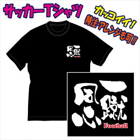 【送料無料（メール便）】サッカー用Tシャツ/サッカーに適した熟語（表紙は参考例/一蹴同心）を特徴のある書体でプリントした「Tシャツ」です。色々なアレンジも可能。受注生産のため、御注文後、発送まで1週間前後かかります