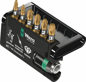 Wera1/4�r�b�g�`�F�b�N�_�C�������h�|�W�r�b�g�Z�b�g7�_�Z�b�g IMPAKTOR�_�C�������h/�R�[�e�B���OBit-Check7 PZ Diamond1 057412