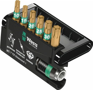 Wera1/4�r�b�g�`�F�b�N�_�C�������h�g���N�X�r�b�g�Z�b�g7�_�Z�b�g IMPAKTOR�_�C�������h/�R�[�e�B���OBit-Check7 TX Diamond1 057415