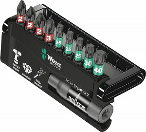 Wera1/4�C���p�N�g�h���C�o�[�r�b�g�Z�b�g10�_�Z�b�g IMPAKTOR�_�C�������h/�R�[�e�B���OBit-Check10 IMPACTOR2 057682