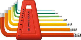 【エントリーでポイント5倍】PBスイスツールズ(PB SWISS TOOLS)ボール付レインボー六角レンチセット7本組【ミリ】212H-6RB