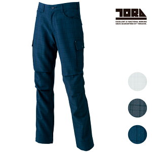 寅壱 チェック柄カーゴパンツ 7560-219 3L動きやすい 強度 耐久性 軽量 ズボン 日本製生地 作業着かっこいい 生地が強い ポリエステル100% 破れにくい おしゃれ 年間物 寅壱 制服 ユニフォーム