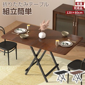 折りたたみテーブル ダイニングテーブル パソコンデスク 約120×60×74cm 折りたたみデスク 折り畳み式テーブル 軽い 軽量 完成品 組立不要 作業台 食卓 リビングテーブル おしゃれ 2人掛け 4人掛け