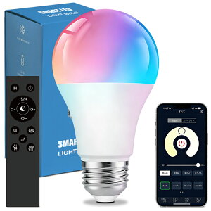 LED�d�� E26 �������F �����R���t�� 10W RGBW 950ML �ȃG�l �����F �J���t�� �}���`�J���[ �P�F�펞�_�����[�h/�F�ϊ����[�h/�F�ϊ����x���� �A�v������ APP���� bluetooth �u���[�g�D�[�X�Ή� 1��