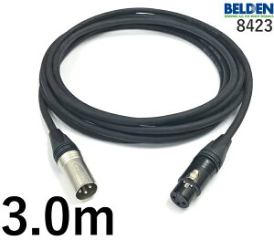 BELDEN �x���f�� 8423 �}�C�N�P�[�u�� �y�����z3.0m�y�{���z1�{�y�O���v���O�zXLR���X���y�㑤�v���O�zXLR�I�X��