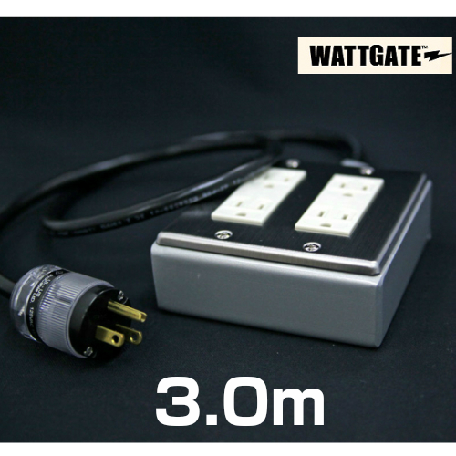電源タップの最終回答 激安 米国A2D社シールド電源ケーブルと WATTGATEオスプラグ採用 超越重鉄タップ四個口 3.0m スーパーセール 長さ