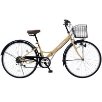 楽天市場】自転車 26インチ シティサイクル（カラーベージュ）の通販
