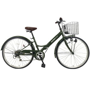 高評価★4.2【週間ランキング1位連続受賞】PROVROS シティサイクル 折りたたみ自転車 26インチ 折り畳み シマノ 6段変速ギア ママチャリ シティバイク カゴ・カギ・ライト 付き プレゼント プ