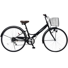 高評価★4.2【週間ランキング1位連続受賞】PROVROS シティサイクル 折りたたみ自転車 26インチ 折り畳み シマノ 6段変速ギア ママチャリ シティバイク カゴ・カギ・ライト 付き プレゼント プロブロス P-266