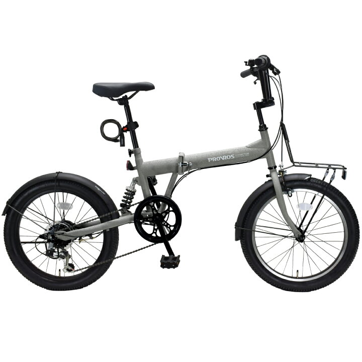 楽天市場】PROVROS セミファットバイク 折りたたみ自転車 20インチ 自転車 シマノ6段変速 ギア リアサスペンション LEDライト・ワイヤー錠  付き キャリア アウトドア プロブロス P-S206 : プロサイクルPROVROS