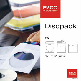 【在庫一掃セール】ELCO（エルコ）Office DiscPack CD封筒 25枚入り ホワイト (74641-12)【文具 オフィス事務用品 ステーショナリー CD用封筒 CD封筒】