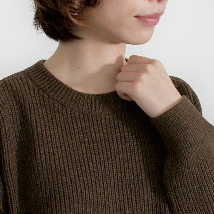 楽天市場 カシミヤ ニット 畦編み 日本製 レディース 厚手 セーター 畦編みニット クルーネック カシミア ゆったり 長袖 秋冬 冬 プロディガル カシミヤ100 畦編みクルーネックセーター M L プロディガル ニット 雑貨