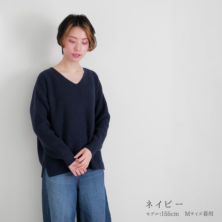 【楽天市場】カシミヤ 100％ vネック ニット 畦編み 日本製 