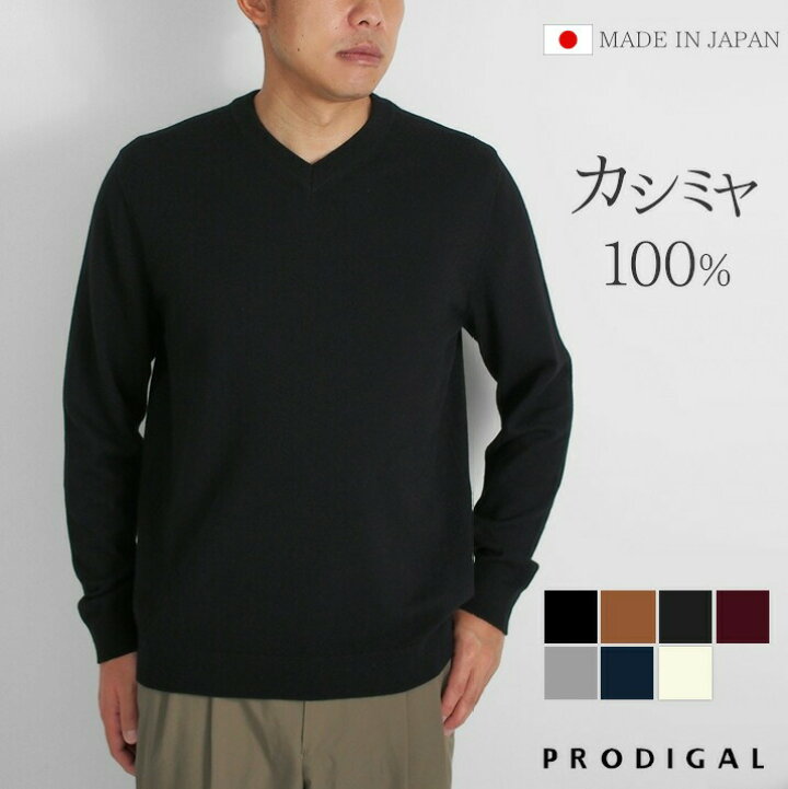 楽天市場 Max1800円offクーポン配布中 カシミヤ 100 メンズ セーター Vネック 日本製 M L Ll ニット カシミア 冬 秋冬 無地 シンプル 長袖 五泉ニット プロディガル カシミヤ100 メンズvネックセーター プロディガル ニット 雑貨