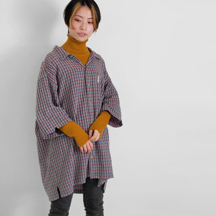 希少✨️ハイク　長袖ニット　リブ　ストレッチ　ウール　クルーネック　グリーン　１