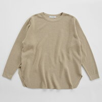 レディースプルオーバー日本製オーガニックコットンニットワッフル長袖フリーサイズプロディガルオーガニックコットンプルオーバー