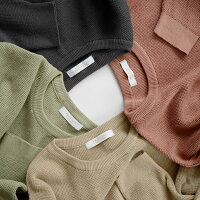 レディースプルオーバー日本製オーガニックコットンニットワッフル長袖フリーサイズプロディガルオーガニックコットンプルオーバー