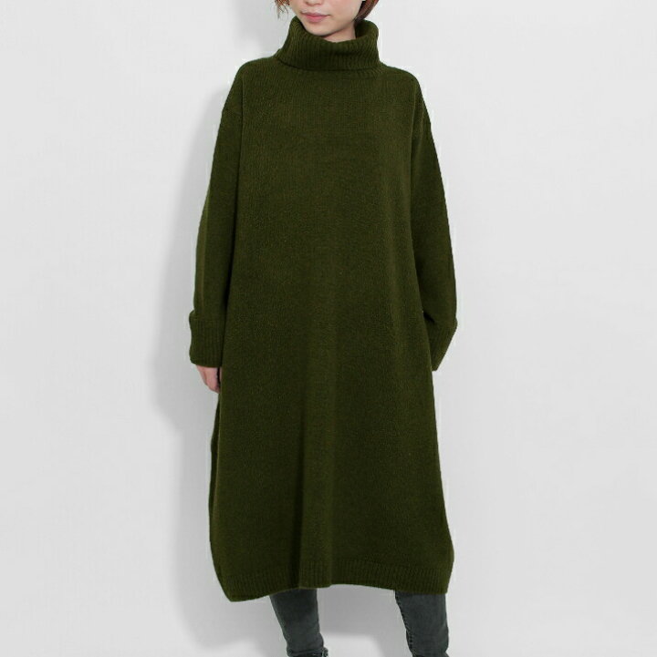 美品 Rene ルネ カシミヤ混 ニットワンピース タートルネック 36  