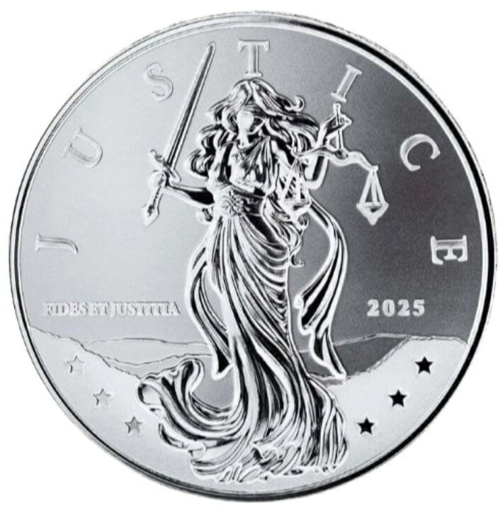 楽天市場】【新品】 純銀コイン 「正義の女神」1オンス 純銀 銀貨 銀1 