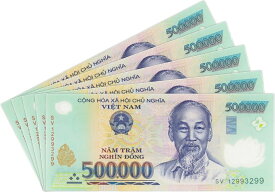 【保証書付き】ベトナム ドン 50万ドン 5枚 ベトナムドン ベトナム紙幣 信頼の両替流通紙幣 外貨 コレクション 趣味 ハイパーインフレ