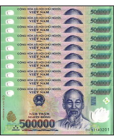 【保証書付き】ベトナム ドン 50万ドン 10枚 ベトナムドン ベトナム紙幣 信頼の両替流通紙幣 外貨 コレクション 趣味 ハイパーインフレ