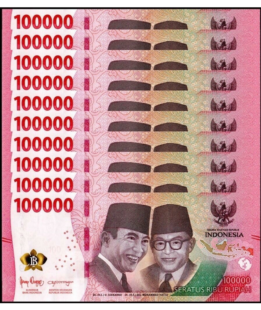 【楽天市場】最新紙幣 インドネシアルピア 100,000ルピア 10枚 