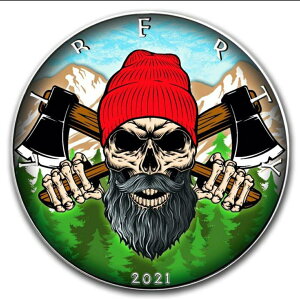 yE50z 2021NuAJC[O LUMBERJACK SKULL ^Cv1 v 1IX RC  Vo[  iʁF99.99) 31.1g ␻i ⃁_ SILVER AJ silver Coin ؖt