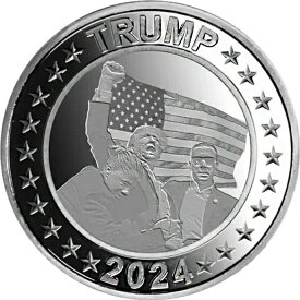 シルバートランプ トランプ大統領 銀 1オンス トランプ FIGHT! シルバーコイン 銀コイントランプ 純銀 銀貨 銀トランプ コインカプセル入 新品 品位99.9％ 31.1g 品質保証書付