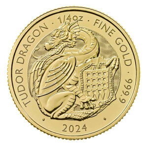 【新品】 金貨 1/4オンス ロイヤルチューダービースト・ウェールズのドラゴン 純金 コイン 品位:K24 99.99% 7.776g 2024年 24金 金 1/4オンス 純金メダル イギリス 造幣局 保証書付 コインカプセル
