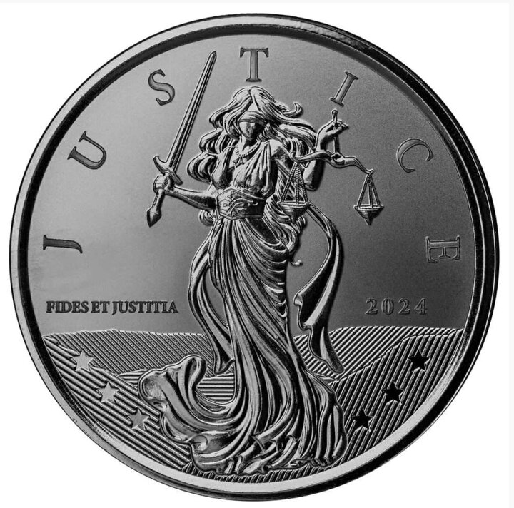 楽天市場】【新品】純銀コイン「正義の女神」1オンス 純銀 銀貨 品位 