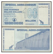 【本物保証】 ジンバブエドル 紙幣 ジンバブエ ドル ジンバブエ紙幣 1000億ドル スペシャル アグロチェッ…