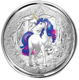 【限定1,500枚】 シルバー 1オンス 純銀 コイン 「ユニコーン アズレア」 銀貨 銀1オンス 記念コイン シルバーコイン フィジー カラー銀貨 品位99.9％ 31.1g