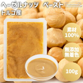 ヘーゼルナッツ ペースト 100g トルコ産 パックタイプ ヘーゼルナッツペースト ヘーゼルナッツ 素材100% 無添加 無着色 保存料不使用 添加物不使用 常温保存 国内製造 トッピング 業務用 家庭用 菓子作り 製菓材料 製パン パン作り ドレッシング ヨーグルト アイス 隠し味