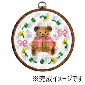 オリムパス ししゅうキット テディベア 7419 フープ付きのししゅうキット!