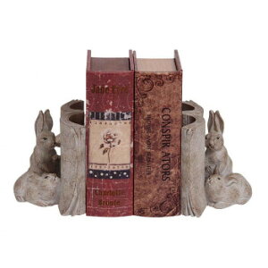 ブックエンド(うさぎ) 11037 アンティーク調のブックエンド。【送料無料】