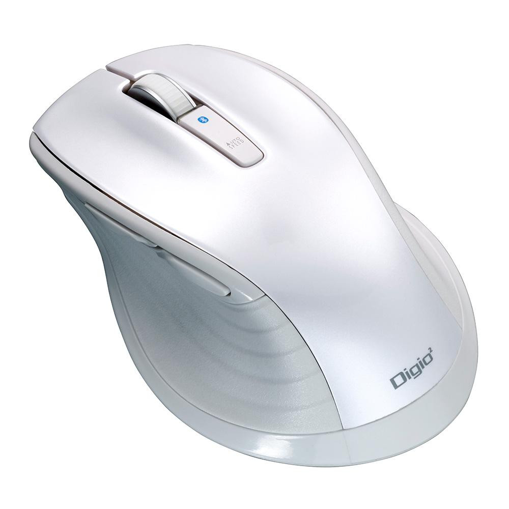 【クーポンあり】【送料無料】ナカバヤシ 大型 Bluetooth 静音5ボタンBlueLEDマウス ホワイト MUS-BKF149W マウス