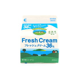 【マラソン期間限定！ポイント5倍】冷蔵 中沢乳業 フレッシュクリーム（純生クリーム）36％ 200ml