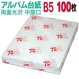 【両面光沢】アルバム 台紙 B5 中厚口 100枚 26穴あき 送料無料 フォトペーパー プリンター 印刷用紙　スマホ 光沢紙 厚手 きれい 手作り デジタル カメラ 増やせる