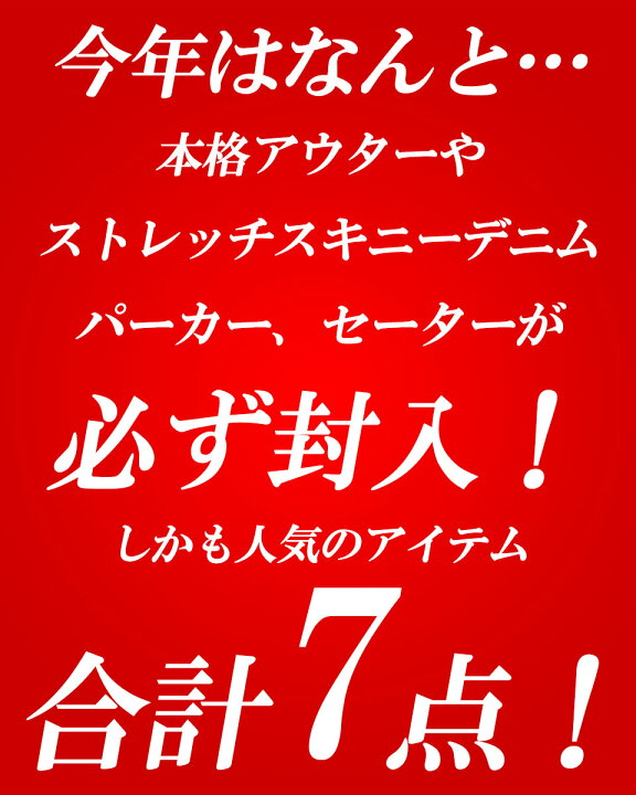 楽天市場 福袋 メンズ 新春福袋 プレミアム 福袋 メンズ福袋 新春 送料無料 アウター ブルゾン スキニーデニム スキニーパンツ ジーンズ パーカー スリム プレゼント ブランド 防寒 暖か 冬 Progre