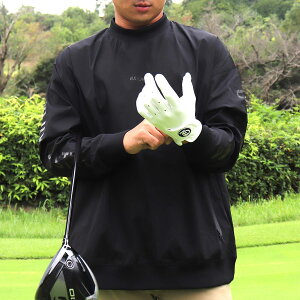 撥水 ストレッチ 切り替え モックネック プルオーバー メンズ ゴルフウェア セットアップ対応 撥水加工 カッパ 雨具 レインウェア 秋 秋服 春 春服 長袖 ハイネック ロゴ プリント 布帛 止水