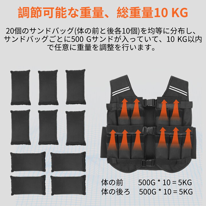 楽天市場】PROIRON ウェイトベスト おもり 筋トレ 加重ベスト 10kg