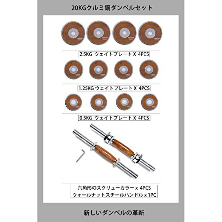 楽天市場】PROIRON ダンベル 10kg 2個セット革新的なウォールナット 