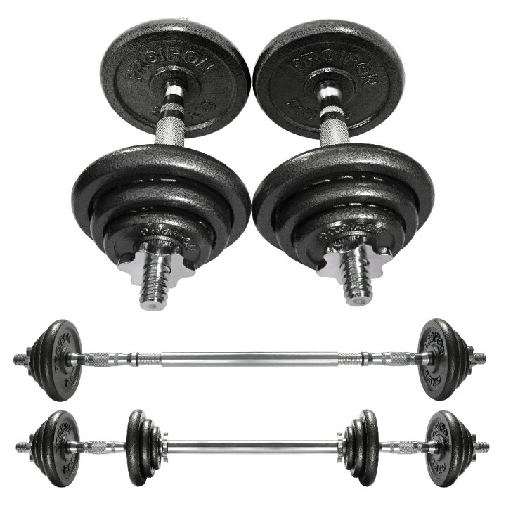楽天市場】PROIRON ダンベル 鉄アレイ アジャスタブル 合計20kg 30kg 