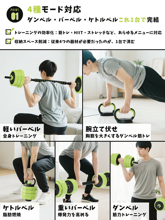 楽天市場】PROIRON エコ4-in-1ダンベル 調整可能 20kg/30kg 2-in-1/4 