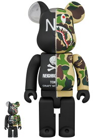 A BATHING APE(R) × NEIGHBORHOOD(R) BE@RBRICK 100％ & 400％