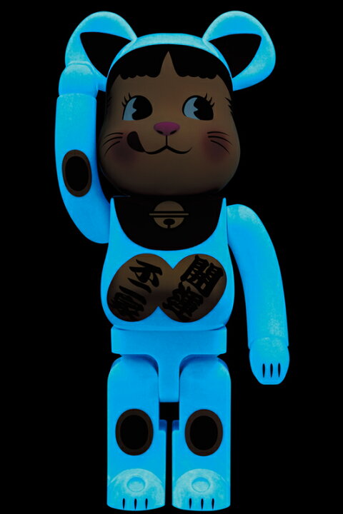 楽天市場】BE@RBRICK 招き猫 ペコちゃん 青蓄光 1000  