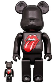 BE@RBRICK The Rolling Stones Lips & Tongue BLACK CHROME Ver. 100％ & 400％