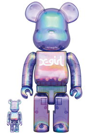 BE@RBRICK X-girl CLEAR PURPLE 100％ & 400％